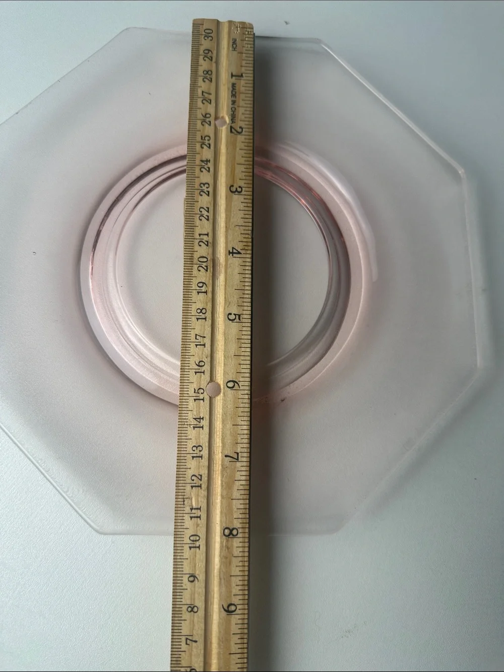 Pink Octagonal Depression Glass 1920s - 8 Inch Collectors Plate